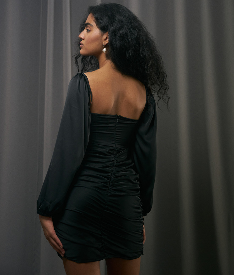Платье черное с лифом Stella